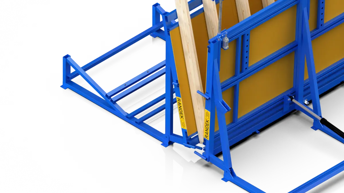 Randek BS20 butterfly table turning a wall element, isometric view