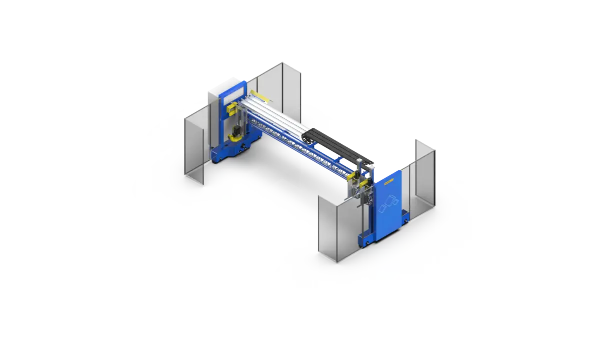 Randek Bridge RB2, a motorised nailing bridge, isometric view