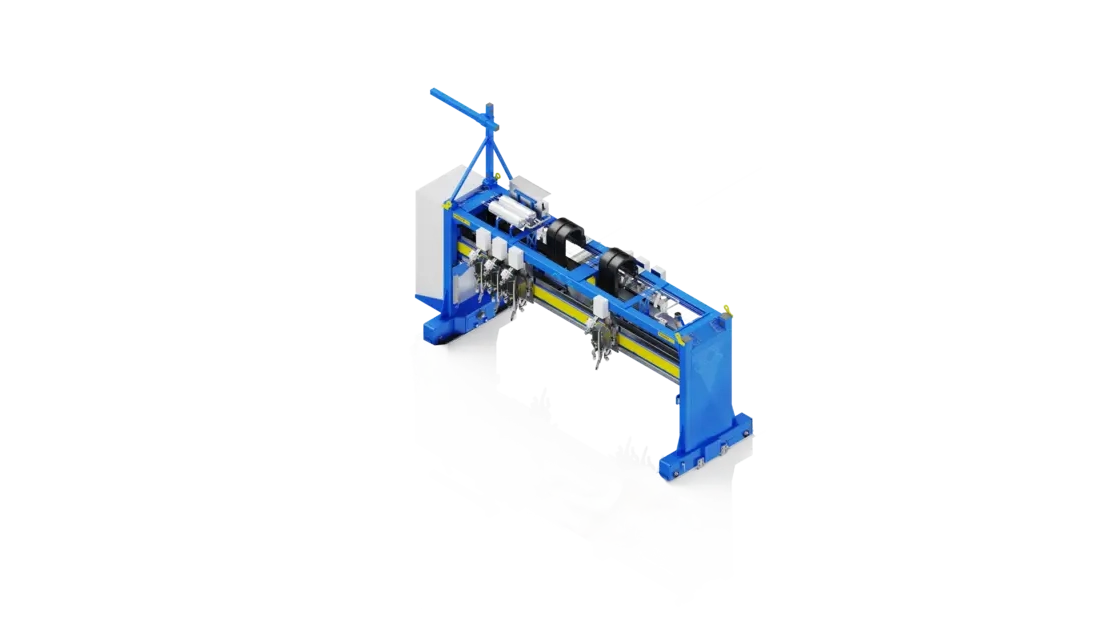 Randek Bridge RB3, a motorised nailing bridge for higher automation, isometric view