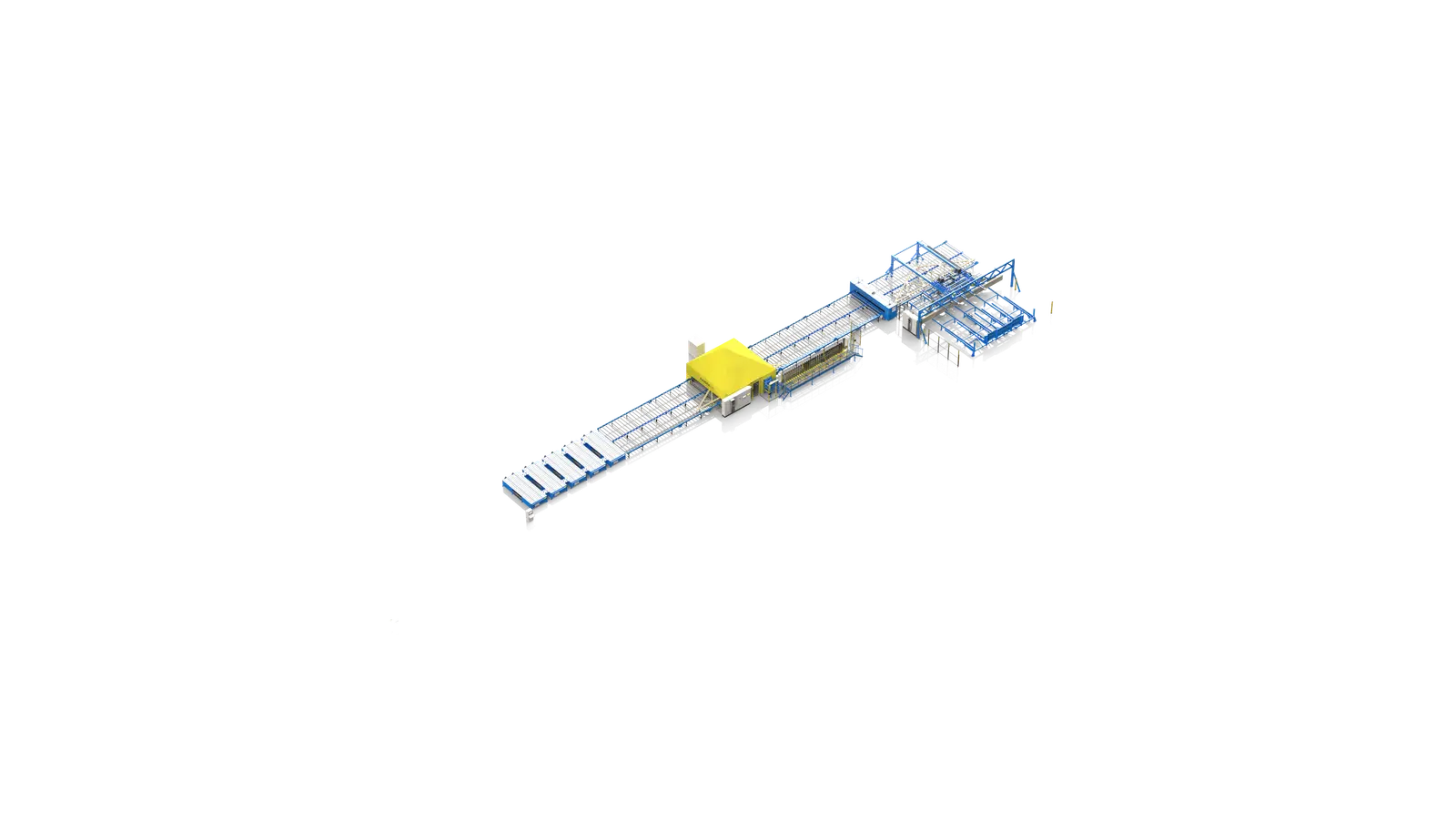 AutoEye straight line with a small vacuum stacker, isometric view