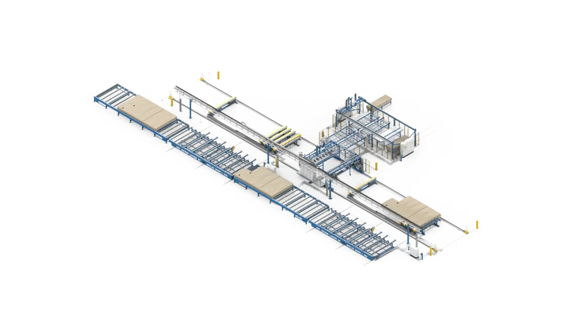 Randek AutoFloor line with the automatic portal, isometric view