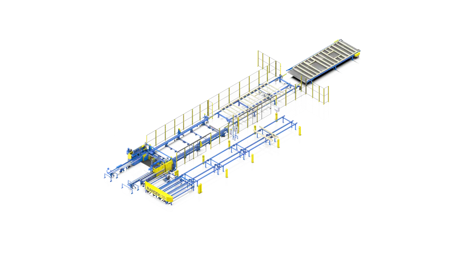 AutoWall Frame minimum line - FM3 framing machine, automatic sub-element feed and an output bench