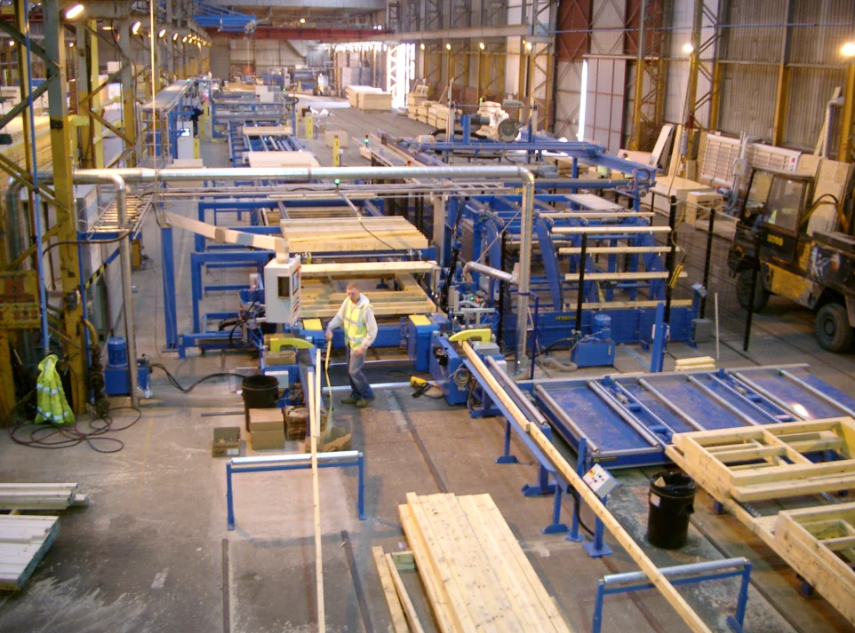 An AutoWall line in production