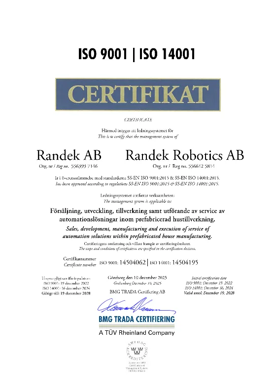 ISO 9001- & 14001-certifikat