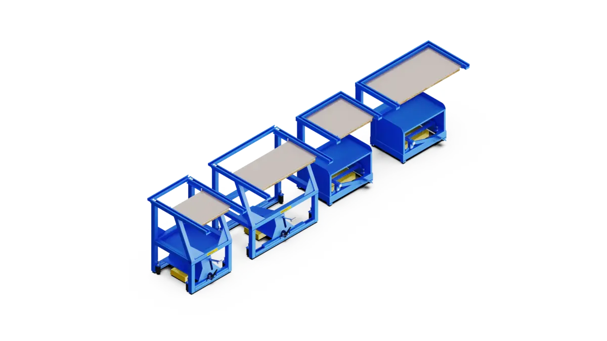 Randek magnetic fixtures for the Truss System NT steel floor, isometric view