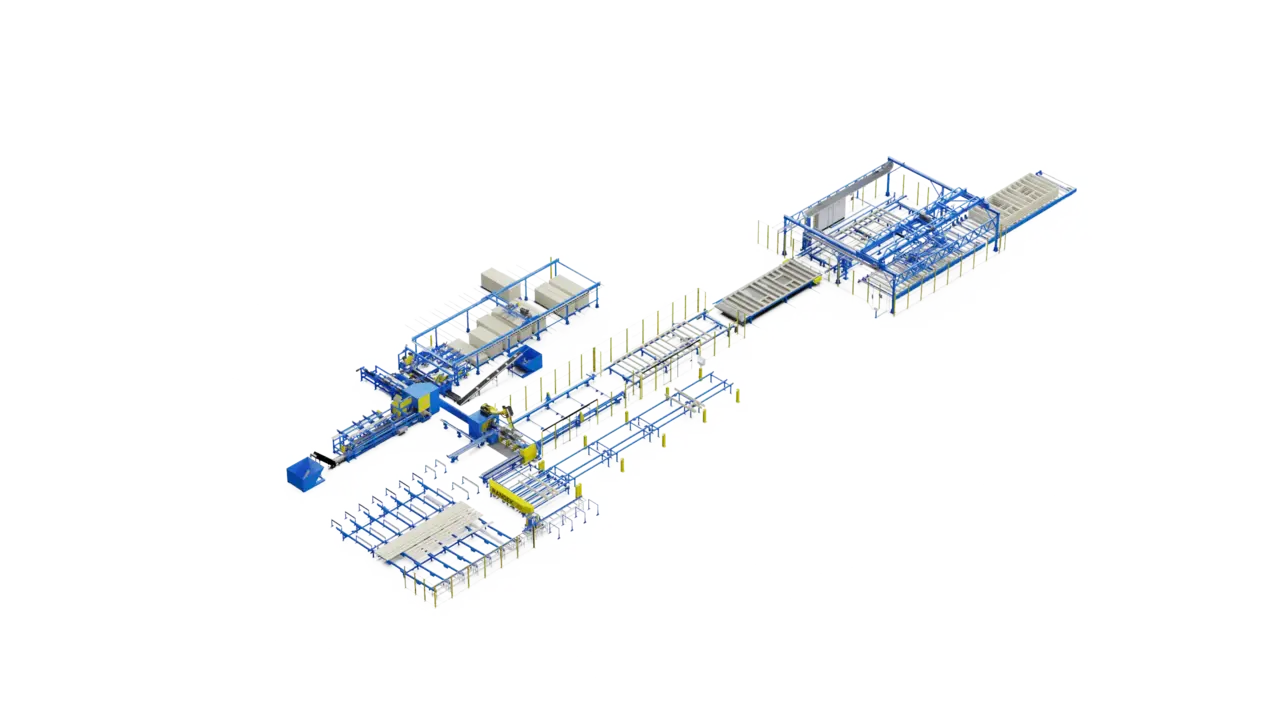 AutoWall end-of-line stacker, isometric view