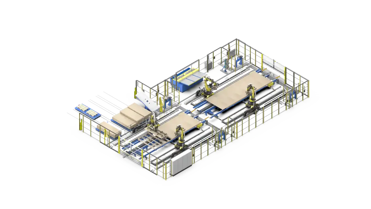 AutoWall robotic sheathing cell (R4), isometric view