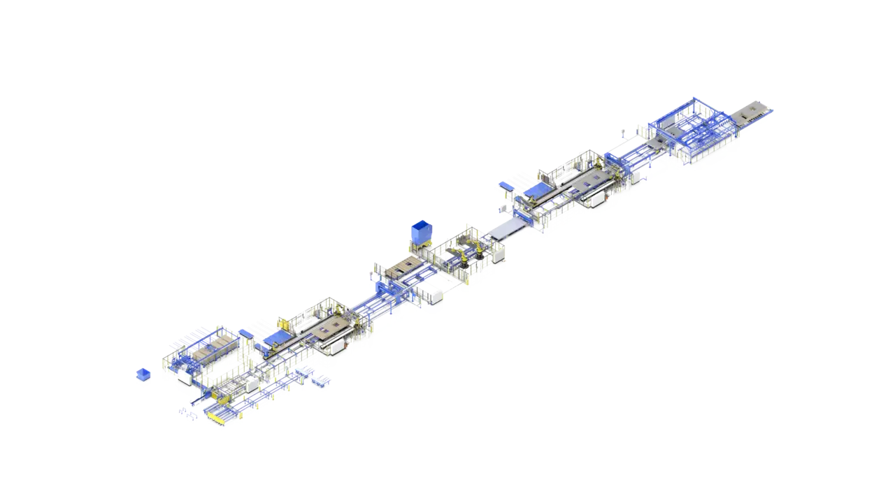 AutoWall closed line, R3 + robotic insulation + R3